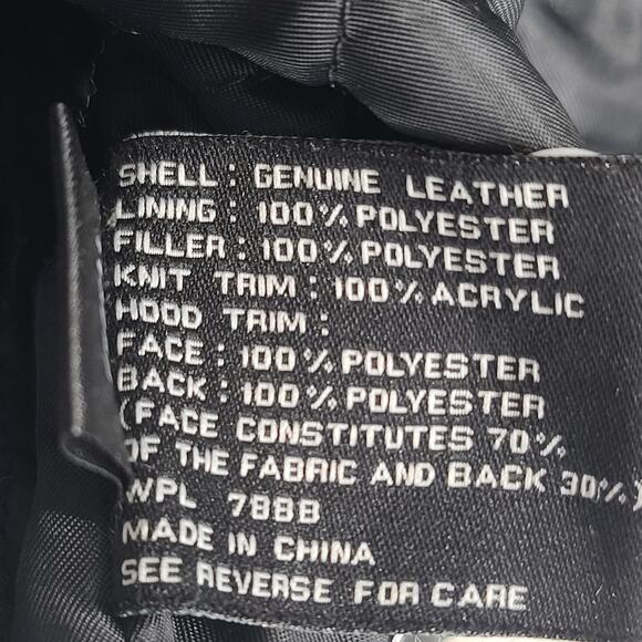 Jones New York women's genuine leather hooded jacket Sz 1X Matrix Dark feminine - Picture 11 of 11